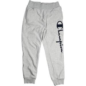 Champion Large Joggers Gray Athletic Logo Sweatpants